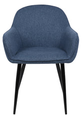 TPFLiving Esszimmerstuhl Boss Stoff Gestell Metall Schwarz